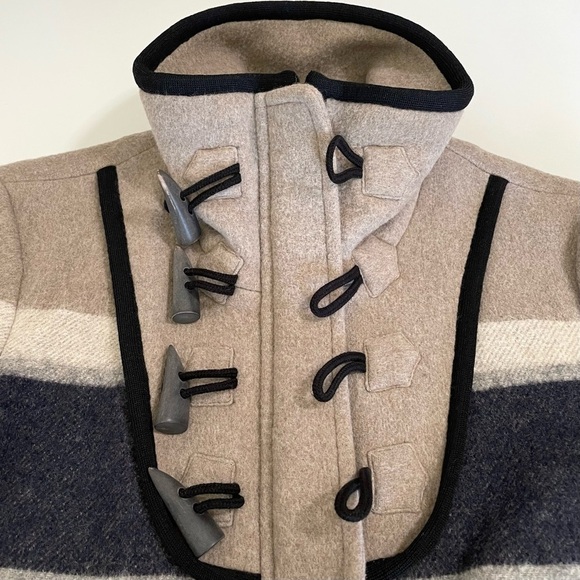 Veronica Beard Ella Blanket Jacket Striped Wool Blend Zip Toggle Closure XS - Picture 13 of 16